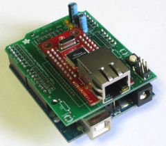 This is a shield that provides a lot of flexibility in adding Ethernet/Internet connectivity to Arduino. You can use either an XPort module or a WIZnet module as the "engine". Both modules have pros and cons, so you can decide which is better for ...
