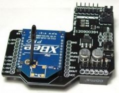 The Xbee shield allows an Arduino board to communicate wirelessly using Zigbee. It is based on the Xbee module from MaxStream, and is compatible with several Xbee models:
