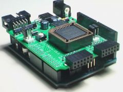 The Amani 64 is a low-cost entry-level CPLD development kit, stackable with the Arduino, other Amanis, and Arduino-compatible shields. The Amani 64 can relieve the Arduino of time-intensive processing functions passing the Arduino data as needed. ...