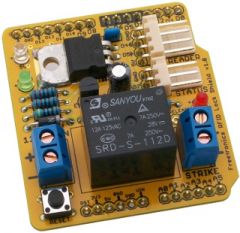 This shield allows your Arduino to control a door lock using an electric strike plate and one of a number of commonly-available RFID modules, and is based on the circuit described in the "RFID Access Control System" project in the book "Practical ...