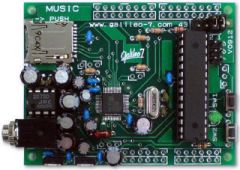 Music player for MP3, WMA, AAC, MID, WAV.   LSI: VS1053 (VLSI Solution)  Firmware: ATmega168