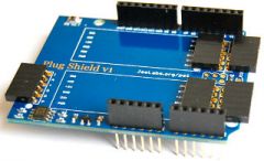 The Plug Shield allows using I2C-based JeePlugs with any Arduino or compatible clone. It acts as interface between the hardware I2C port and the plugs. There is a level converter on board, as well as a 3.3V regulator to supply power to the plugs. ...