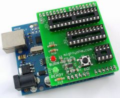The HV Rescue Shield 2 is a high voltage parallel mode fuse programmer for Atmel AVR microcontrollers.   It currently supports a wide variety of AVR chips, including the 28-pin ATmega48/88/168/328 series, the 20-pin ATtiny2313, and many 8-pin ATt...