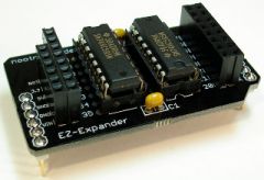 The EZ-Expander is an Arduino shield that makes it easy and inexpensive to add digital output pins to your Arduino. This is accomplished by utilizing two 74HC595 shift registers. There are 16 new output pins on the shield (numbered 20-35), and the...
