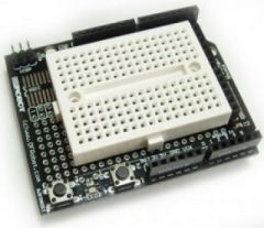 The Solarbotics SB-ProtoShield kit mates with the USB Arduino and Freeduino SB boards, and sets you up with: