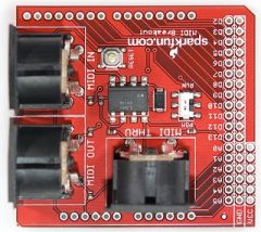 The MIDI Breakout board gives your Arduino access to the powerful MIDI communication protocol. The MIDI protocol shares many similarities with standard asynchronous serial interfaces, so you can use the UART pins of your microcontroller to send an...