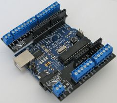The ScrewShield is a "wing-format" shield that extends the Arduino pins to sturdy, secure, and dependable screw terminal blocks. You even get a few bonus terminals for extra GND and power!   No header pins are used by the shield itself: they are ...