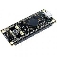 It has everything that Arduino Leonardo has (electrically)   Operating Voltage:5V   Surface mount breadboard embedded version of the ATMEGA 32U4 with integrated Micro USB   Suitable for projects that require a compact size controller system   ...