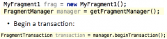 call the add method on the transaction:

transaction.add(R.id.Myout, frag, "Fragment2");

transaction.commit();