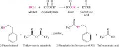 acid annhydride and alcohols in weak base(pyridine)