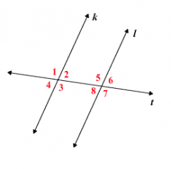 Given this diagram where k ‖ l, prove that alternate interior angles are congruent.