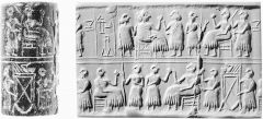 Banquet Scene Cylinder Seal from Queen Pu-Abi Tomb