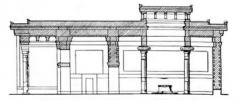 The symmetrical plan and placement of the structure shown below in relation to the forecourt suggest the beginnings of a formal and monumental approach to planning. It would serve as a prototype for Greek temple forms to follow. What is the name o...