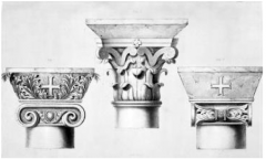 The element that is placed above the capitals in the Byzantine columns below is called: