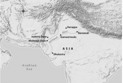 The large cities of Mohenjo Daro and Harappa were located in what region indicated by the map below?