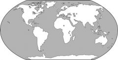  Name this projection, it is commonly found on classroom maps of the world and in the image above, accurately depicts the size of the continents but is not true to direction?
