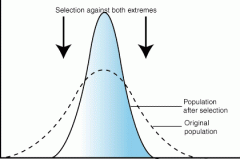     Individuals near the center of the distribution
curve have higher fitness than individuals at either end of the curve.