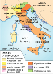 ¿Qué estado lideró la unificación en Italia?