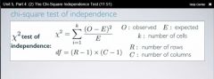 It is similar to the chi-square GOF test and is shown left. The difference is how the df are calculated. Remember for the GOF test it was simply df = k - 1
Remember, the null hypothesis says there is nothing going on (they're independent) while th...