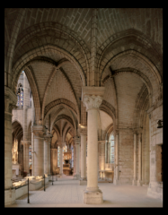 Plan of the choir and view of Ambulatory and Apse Chapels of the Abbey Church of Saint-Denis