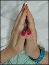 Puffy fingers - prayer sign indicates what?