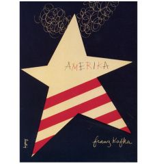 Book covers and posters with cut paper, crafty style and simple colors,
http://shelleysdavies.com/wp-content/uploads/2013/06/alvin-lustig-amerika-cover.jpg
http://www.chocochips.co.uk/Alvin%20Lustig1-thumb.jpg