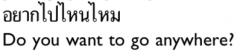 when thiinay immediately follows the verb pay (‘to go’)  thîi is frequently dropped 


 