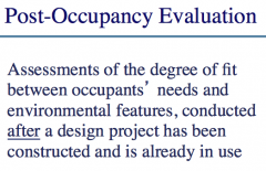 What is an example of Post-occupancy evaluation?