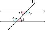 are diagonal angles on the inside of two parallel lines cut by a transferal