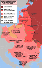 The communist nations closely allied with the Soviet
Union, including Bulgaria, Cuba, Czechoslovakia, East Germany, Hungary, Poland,
and Romania, whose foreign policies depended on those of the former Soviet
Union. 
http://dictionary.referenc...