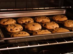 To ____ cookies in the oven