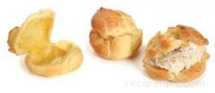 (n) mouthful; also a small pastry with a sweet or savory filling