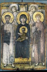 54. Virgin (Theotokos) and Child between Saints Theodore and George - Location/Culture