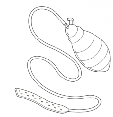 Closed drainage system attached to a suction bulb ("grenade")