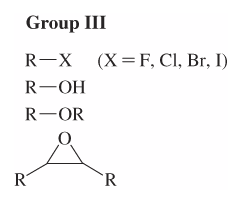 all families have electronegative atom or an electron-withdrawing group attached to an sp3 carbon, which creates a polar bond that allows the compound to undergo substitution and/or elimination reactions