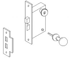34. What type of lockset is pictured below?
a. Mortised
b. Unit
c. Cylinder
d. Lever