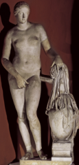 Greek Classical period, 480-323 BCE
- c. 350 bce 
- work of Praxiteles
- the acceptance of nudity in statues of Aphrodite may be related to the gradual merging of the Greeks' concept of this goddess with some of the characteristics of the Poenic...
