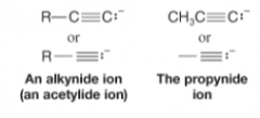 - anion obtained when acetylenic H is removed


- Useful in synthesis