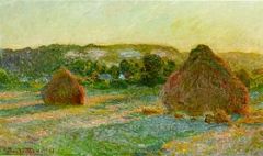 is a title of a series of impressionist paintings by Claude Monet. The primary subjects of all of the paintings in the series are stacks of hay in the field after the harvest season. The title refers primarily to a twenty-five canvas series begun ...