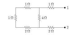 t

he equivalent resistance between points 1 and 2 of the circuit shown is