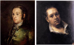 Left: Goya, Self Portrait, c. 1797   

Right: Goya, Self-Portrait, c. 1815