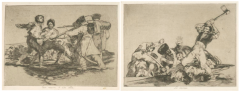 Left:Goya, The Disasters of War: With or Without Reason, 1810-1820 

Right:Goya, The Disasters of War: The Same, 1810-1820