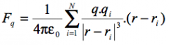 situada en el punto r debida a un sistema de cargas
puntuales (qi) situadas respectivamente en los puntos ri es: