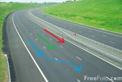 You (red arrow) want to change to the green lane. What should you do?