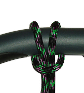 joins rope to a bar such as a semi tech litter tie in