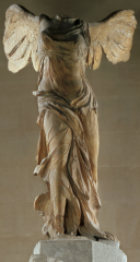 Greek Hellenistic period, 323-31 BCE 
- c. 180 BCE
- from the Sanctuary of the Great Gods, Samothrace.
- Her dramatic pose and the detail evident in the drapery and wings are emblematic of the sculptural style that flourished in ancient Greece d...