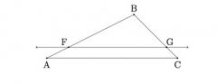 Given triangle ABC, where F is a point on AB and G is a point on BC so that |FA|/|AB|=|GC|/|BC|, show that FG is parallel to AC.