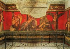 Roman period, 509 BCE – 330 CE 
- c. 60-50 bce 
- Pompeii 
- Portrays the initiation rites of a mystery religion, probably the cult of of Bacchus., which were often performed in private homes as well as in special buildings or temples 