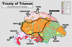 Treaty of Trianon (June 4, 1920), Hungary ceded Transylvania to Romania; Slovakia and Transcarpathian Rus to the newly formed Czechoslovakia; and other Hungarian crown lands to the future Yugoslavia.


 


http://www.ushmm.org/wlc/en/article....