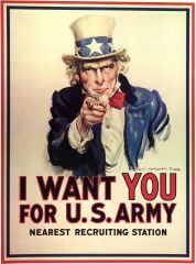 Information, ideas, or rumors deliberately spreadwidely to help or harm a person, group, movement, institution, nation, etc.
Ex. WE WANT YOU posters to convince people to go to war